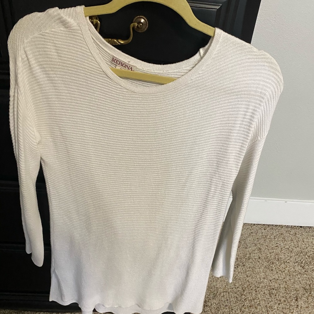 Cream tunic length sweater